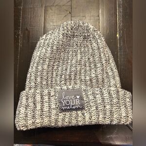 Love your melon beanie black and white